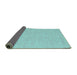 Sideview of Abstract Turquoise Contemporary Rug, con1884turq