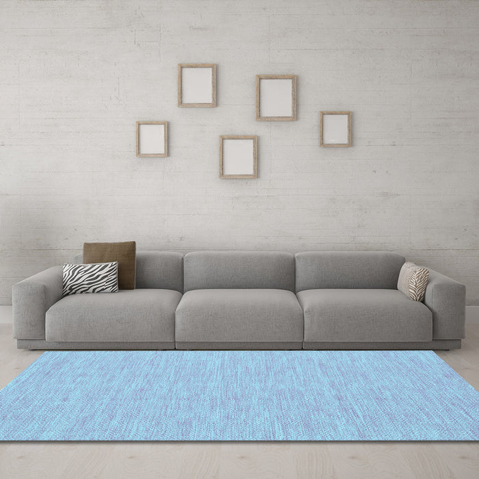 Machine Washable Abstract Light Blue Contemporary Rug in a Living Room, wshcon1884lblu
