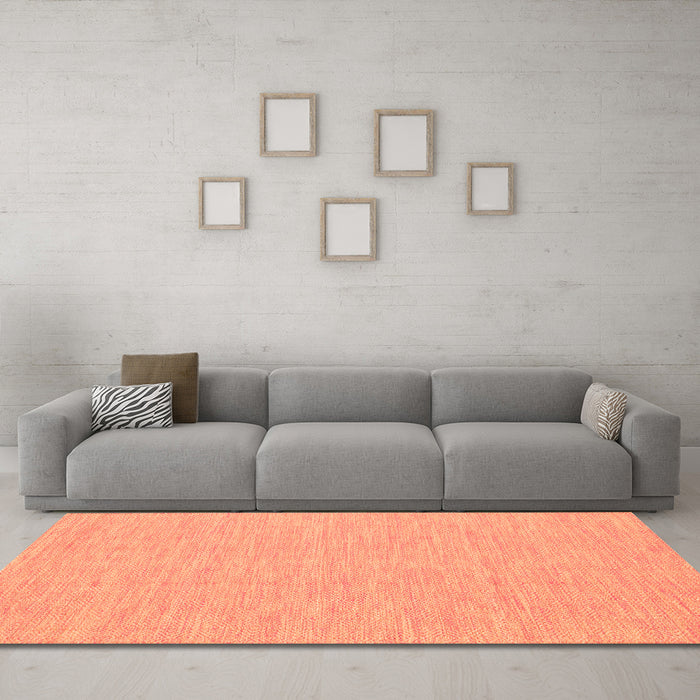 Machine Washable Abstract Orange Contemporary Area Rugs in a Living Room, wshcon1884org