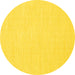 Round Abstract Yellow Contemporary Rug, con1885yw