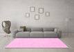 Machine Washable Abstract Pink Contemporary Rug in a Living Room, wshcon1885pnk