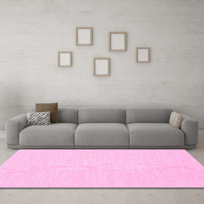 Machine Washable Abstract Pink Contemporary Rug in a Living Room, wshcon1885pnk