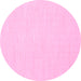 Round Machine Washable Abstract Pink Contemporary Rug, wshcon1885pnk