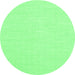 Round Abstract Emerald Green Contemporary Rug, con1885emgrn