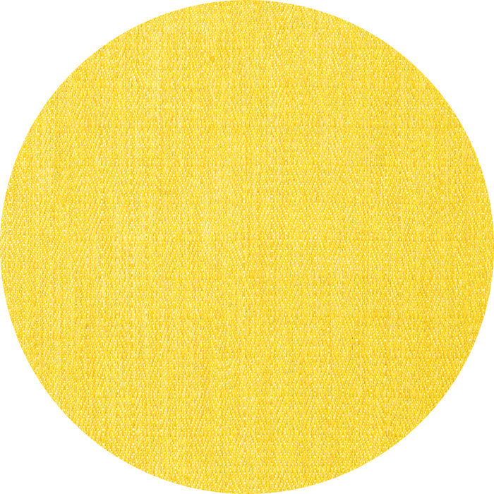 Round Machine Washable Abstract Yellow Contemporary Rug, wshcon1885yw