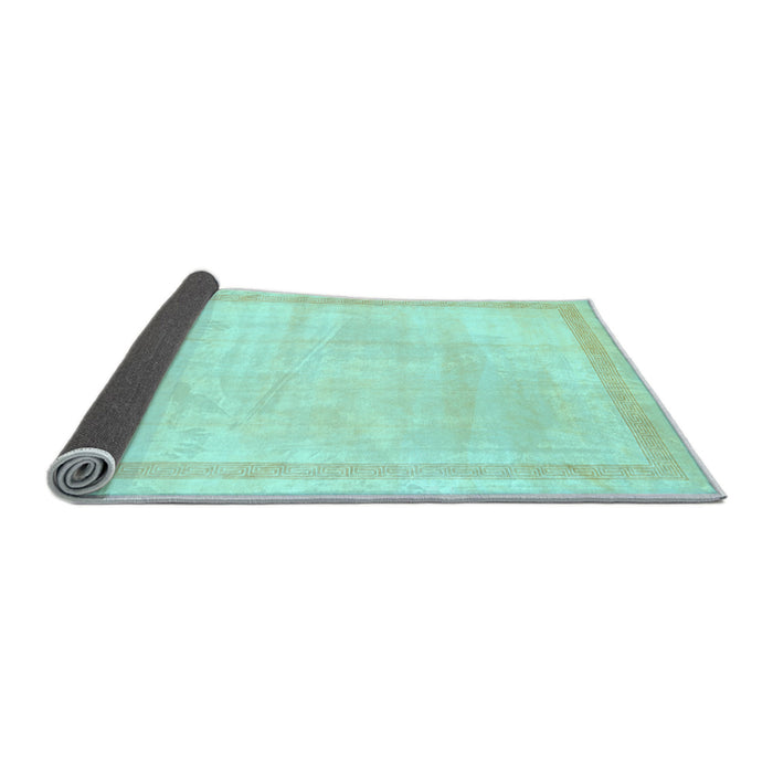 Sideview of Solid Light Blue Modern Rug, con1886lblu