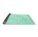 Sideview of Solid Light Blue Modern Rug, con1886lblu