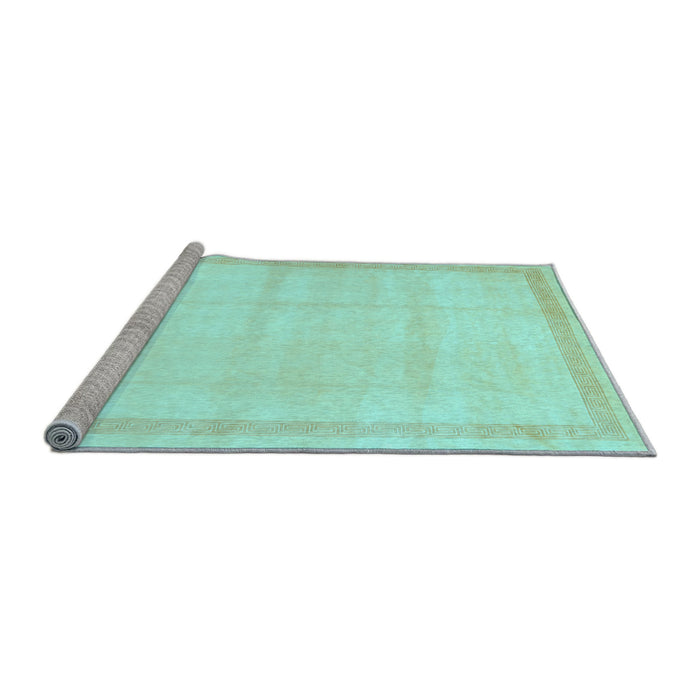 Sideview of Machine Washable Solid Light Blue Modern Rug, wshcon1886lblu