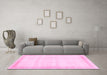 Machine Washable Solid Pink Modern Rug in a Living Room, wshcon1886pnk
