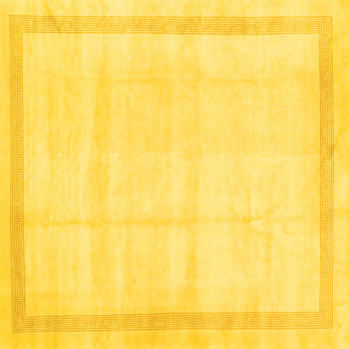 Square Solid Yellow Modern Rug, con1886yw