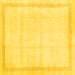 Square Solid Yellow Modern Rug, con1886yw