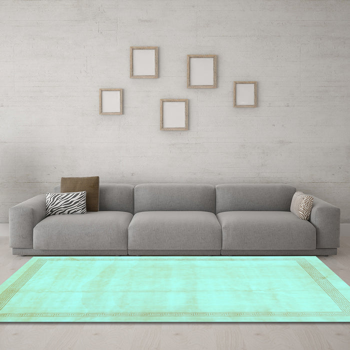 Machine Washable Solid Light Blue Modern Rug in a Living Room, wshcon1886lblu
