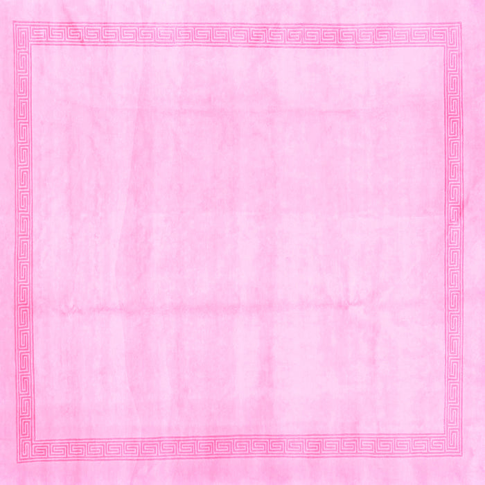 Square Machine Washable Solid Pink Modern Rug, wshcon1886pnk