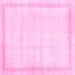 Square Machine Washable Solid Pink Modern Rug, wshcon1886pnk