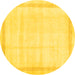 Round Solid Yellow Modern Rug, con1886yw