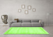 Machine Washable Solid Green Modern Area Rugs in a Living Room,, wshcon1886grn