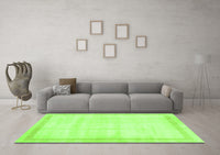 Machine Washable Solid Green Modern Rug, wshcon1886grn