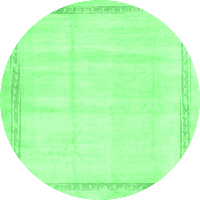 Round Solid Emerald Green Modern Rug, con1886emgrn