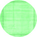 Round Solid Emerald Green Modern Rug, con1886emgrn