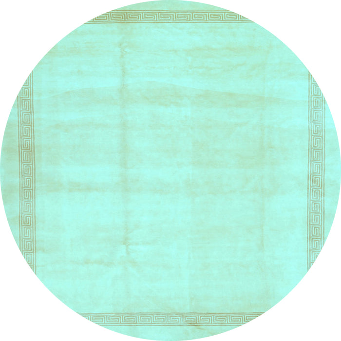 Round Machine Washable Solid Light Blue Modern Rug, wshcon1886lblu