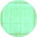 Round Solid Turquoise Modern Rug, con1886turq