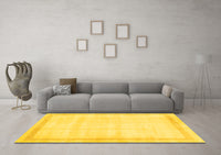 Machine Washable Solid Yellow Modern Rug, wshcon1886yw