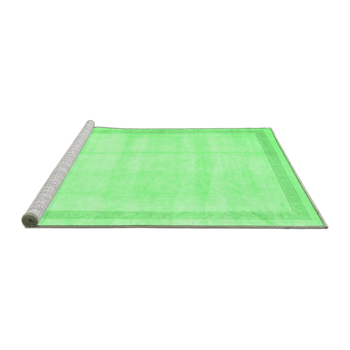 Sideview of Machine Washable Solid Emerald Green Modern Area Rugs, wshcon1886emgrn