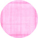 Round Solid Pink Modern Rug, con1886pnk