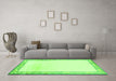 Machine Washable Solid Green Modern Area Rugs in a Living Room,, wshcon1887grn