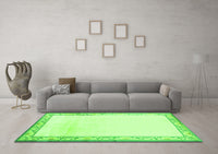 Machine Washable Solid Green Modern Rug, wshcon1887grn