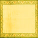 Square Solid Yellow Modern Rug, con1887yw