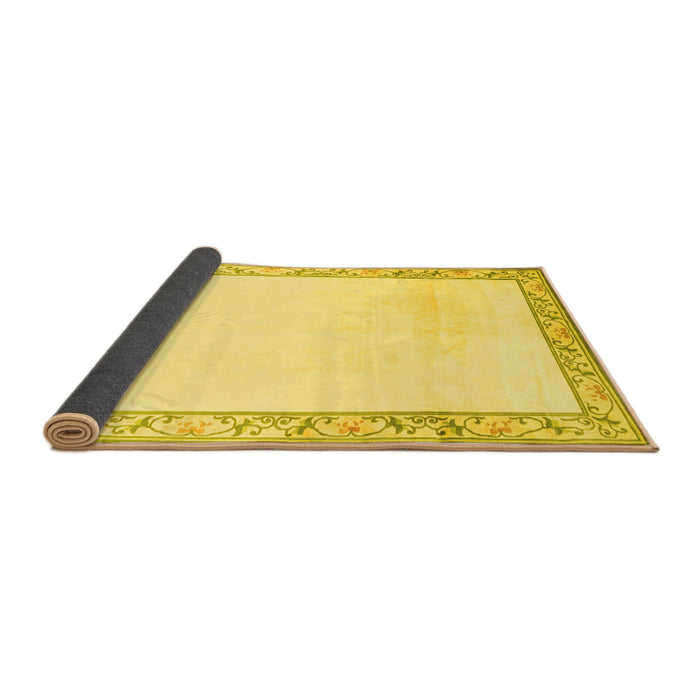 Sideview of Solid Yellow Modern Rug, con1887yw