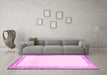 Machine Washable Solid Pink Modern Rug in a Living Room, wshcon1887pnk