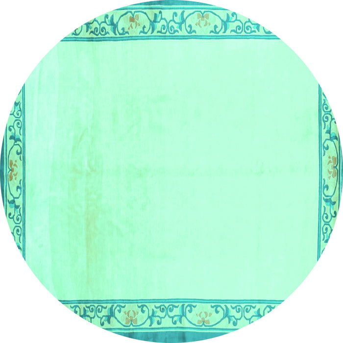 Round Solid Turquoise Modern Rug, con1887turq