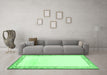 Machine Washable Solid Emerald Green Modern Area Rugs in a Living Room,, wshcon1887emgrn