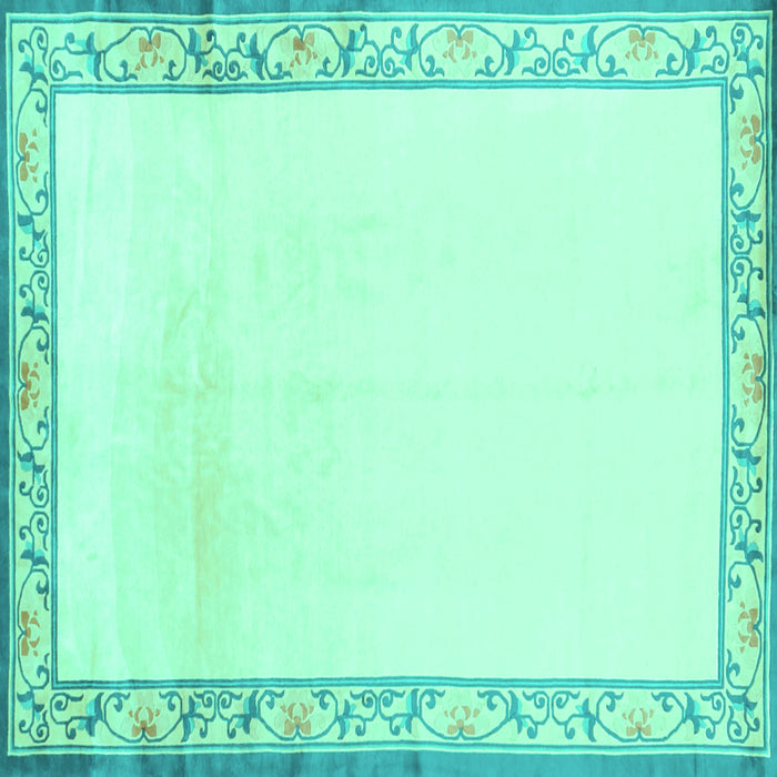 Square Solid Turquoise Modern Rug, con1887turq