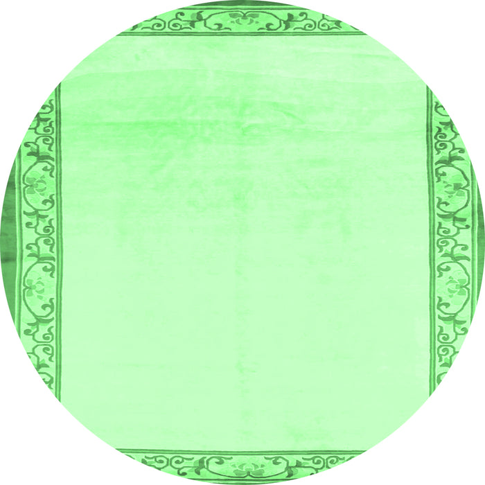 Round Solid Emerald Green Modern Rug, con1887emgrn