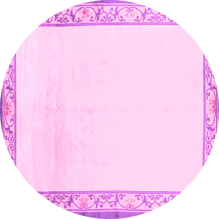 Round Solid Pink Modern Rug, con1887pnk