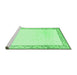 Sideview of Machine Washable Solid Emerald Green Modern Area Rugs, wshcon1887emgrn