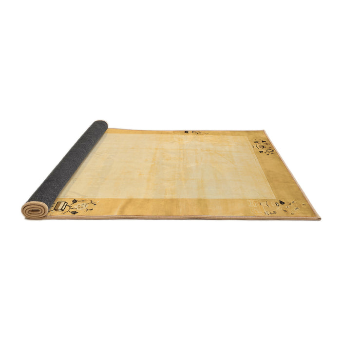 Sideview of Solid Brown Modern Rug, con1888brn