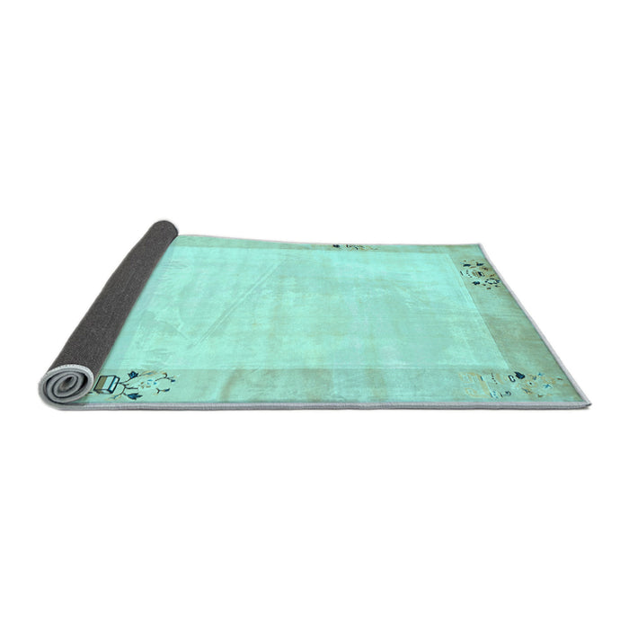Sideview of Solid Light Blue Modern Rug, con1888lblu