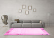 Machine Washable Solid Pink Modern Rug in a Living Room, wshcon1888pnk