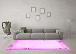 Machine Washable Solid Purple Modern Area Rugs in a Living Room, wshcon1888pur