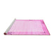 Sideview of Machine Washable Solid Pink Modern Rug, wshcon1888pnk