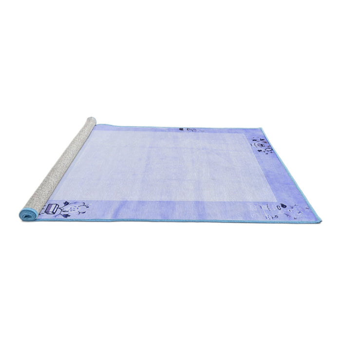 Sideview of Machine Washable Solid Blue Modern Rug, wshcon1888blu