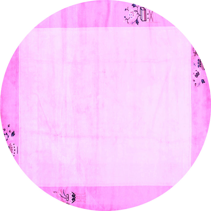 Round Solid Purple Modern Rug, con1888pur