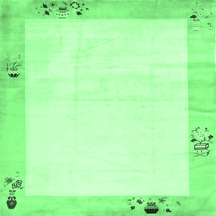 Square Solid Emerald Green Modern Rug, con1888emgrn