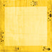 Square Solid Yellow Modern Rug, con1888yw