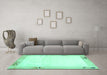 Machine Washable Solid Turquoise Modern Area Rugs in a Living Room,, wshcon1888turq