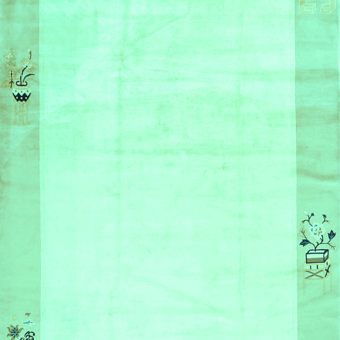 Machine Washable Solid Turquoise Modern Area Rugs, wshcon1888turq